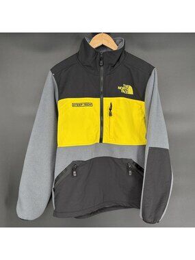 The North Face Steep Tech Fleece Pullover Jacket Men M Colorblock Yellow 1/2 Zip